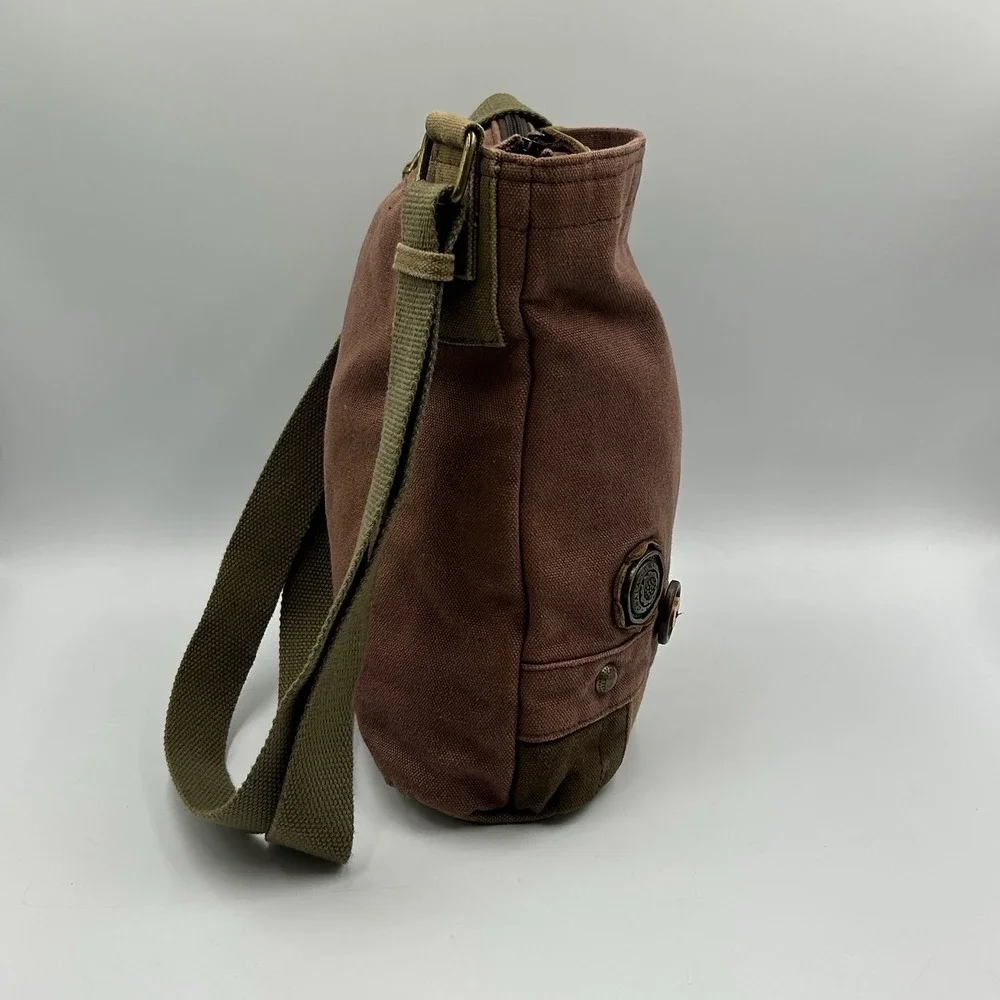 CHALA Patch Crossbody Shoulder Messenger Bag Handbag Purse Olive Khaki Plum EUC‎ - Picture 12 of 16